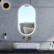 Specchio da bagno Ovale con 50x90cm,Memoria, Antifog,Regorabile,Retroilluminato,doppio interruttore,