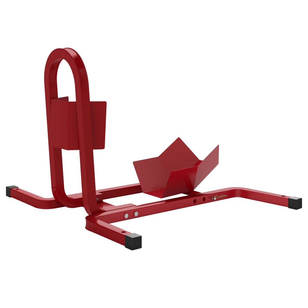 Blocca Ruota Moto Regolabile su 3 Livelli da 250 kg max in Metallo. 60x55x43 cm. Rosso
