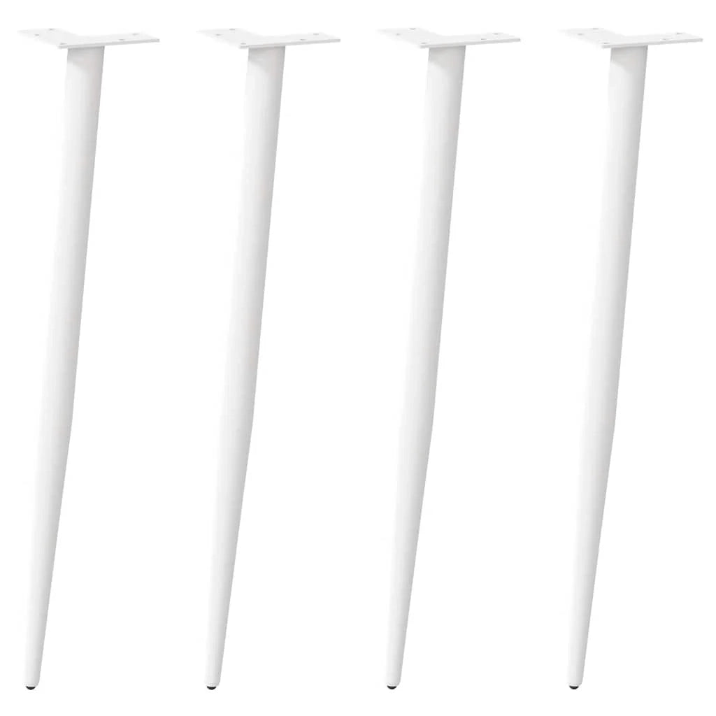 Set di 4 gambe coniche regolabili per tavolo consolle 72 x 73 cm in acciaio bianco 02_0056814