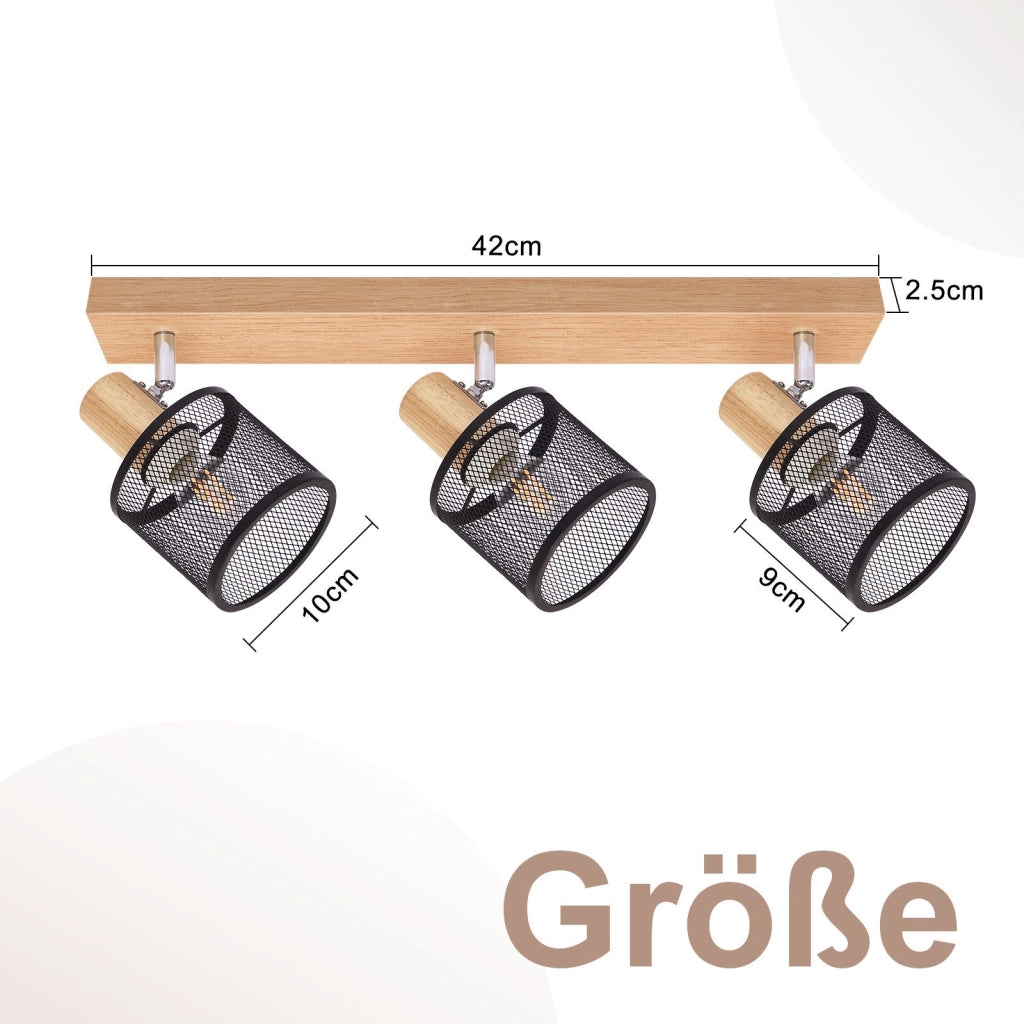 ZMH Faretto da soffitto 3 fiamme E14 rotanti 350° per soggiorno camera letto