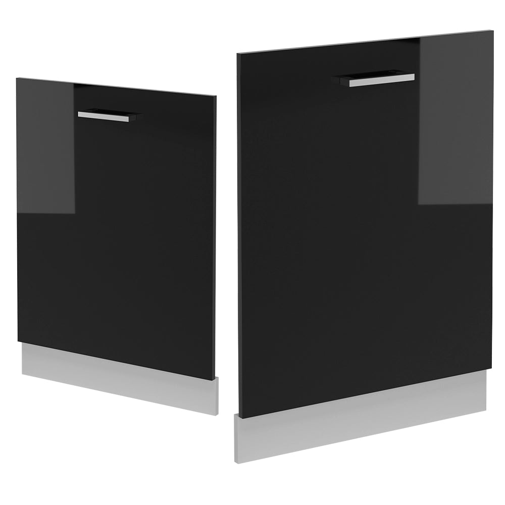 Pannello frontale della lavastoviglie R-Line Nero lucido/Bianco 60 cm, PL Rovere Vicco
