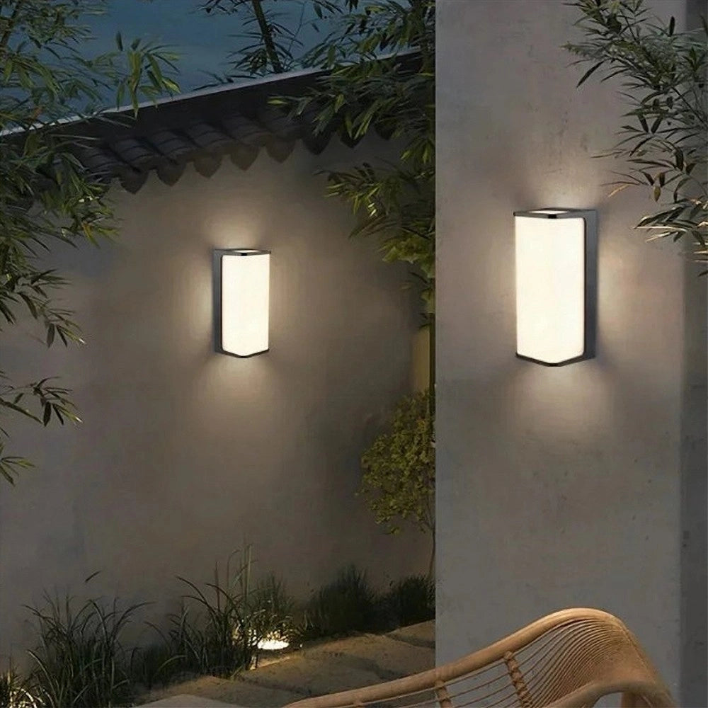 Trade Shop - Applique Led Da Esterno Giardino Moderno Lampada Da Muro Nera 10 Watt Ip65 643-n - -bianco Freddo      -