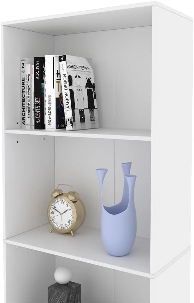 Libreria Bob, Bianco, 60 x 190 cm con 5 scomparti, per la conservazione e la presentazione di libri e raccoglitori