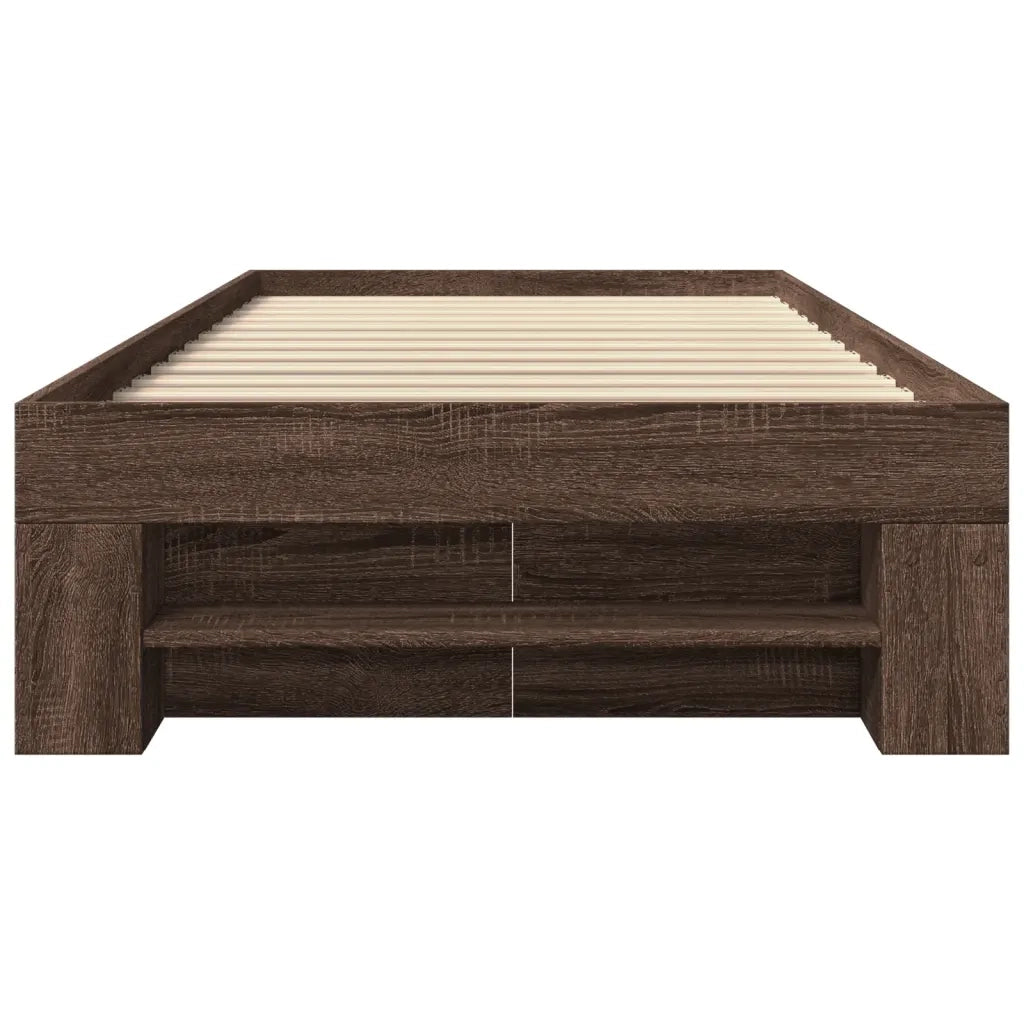 vidaXL Giroletto senza Materasso Rovere Marrone 100x200 cm Truciolato