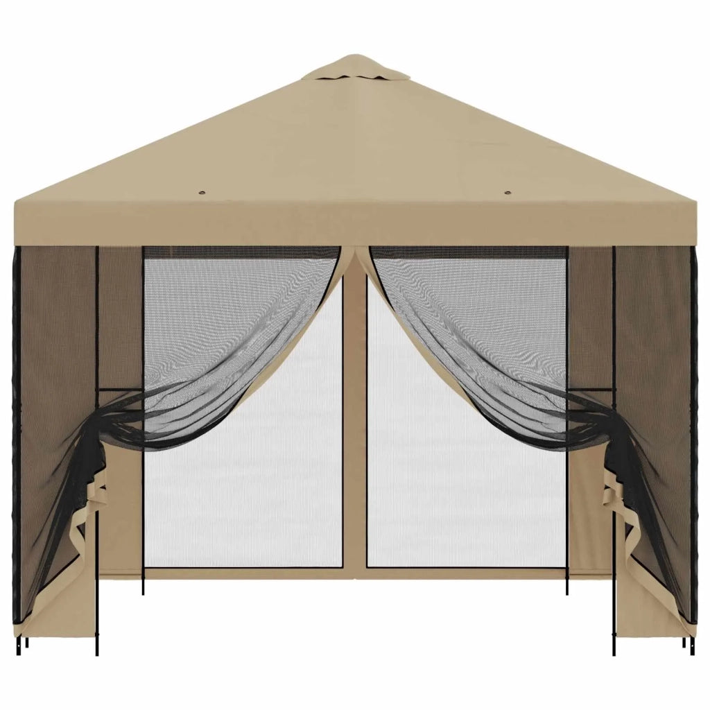 Gazebo | Pergolato da giardino con pareti laterali 3 x 3 m Beige