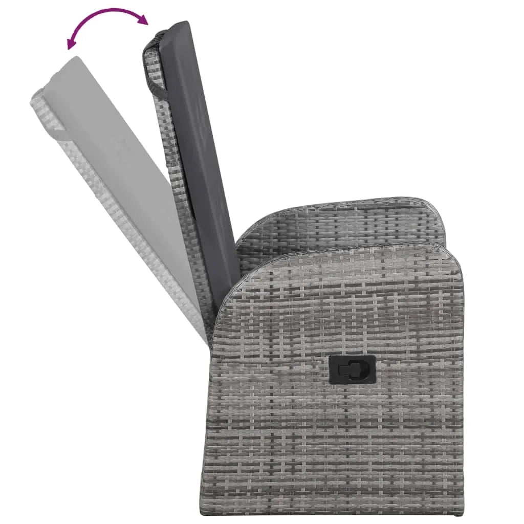 Set da Pranzo da Giardino 9 pz con Cuscini Grigio 3099498
