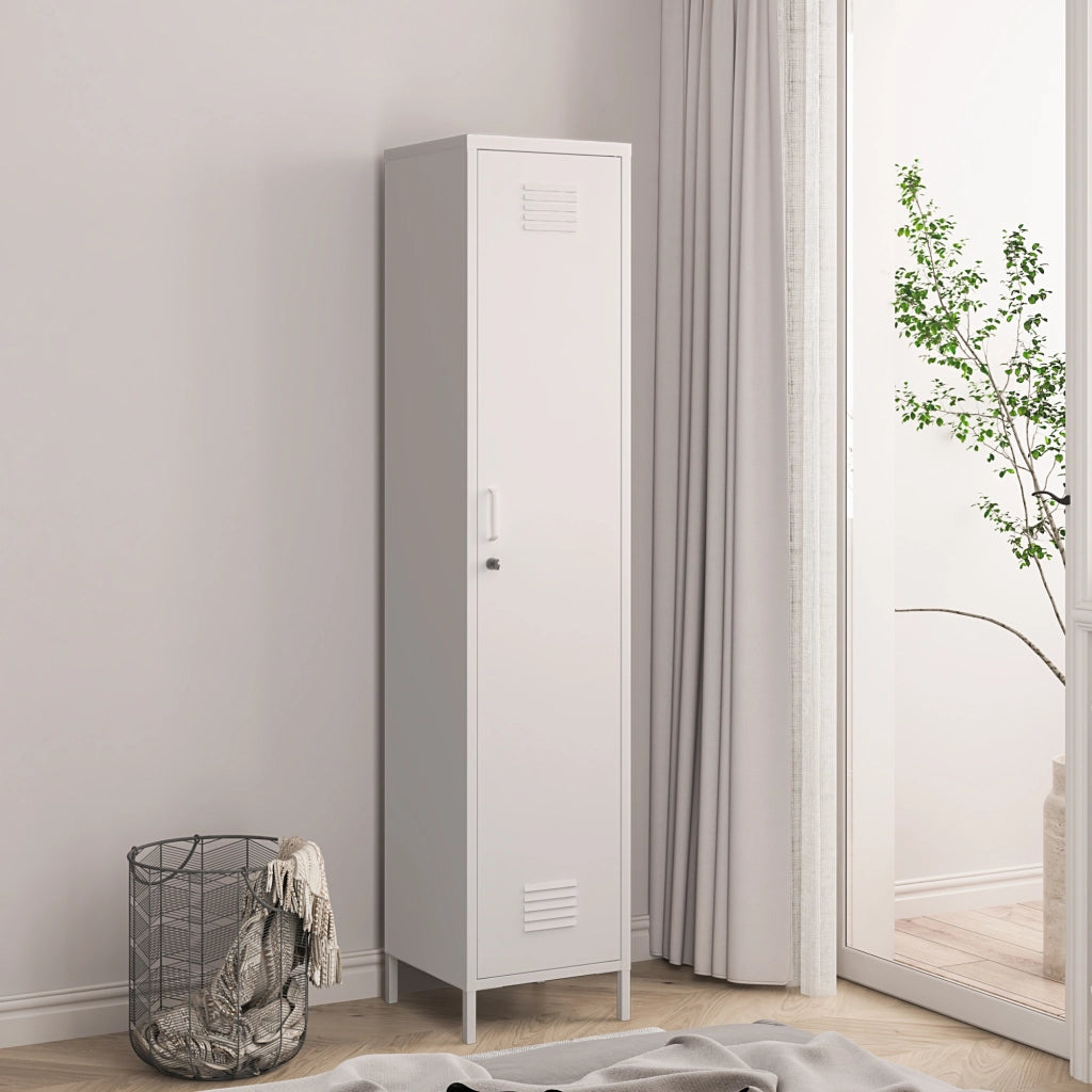 Armadio da Ufficio Seinäjoki in Acciaio 180 x 38 x 38 cm - Bianco [en.casa]