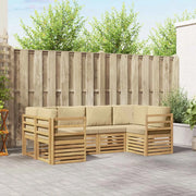 Set divano sezionale 6 pcs Bianco e Beige 245 x 126,5 x 73 cm