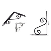 Trade Shop - Set 2 Pz Reggimensola Supporto Staffa Angoliere Fantasia 190x140 Mm Nera 91277 -