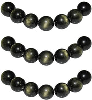 Raccoglitori 10mm 35 pezzi in Obsidiiano Giallo con Foro, Steccati Naturali, Ronde, per la Creazione di Gioielli, Collane, Bracciali