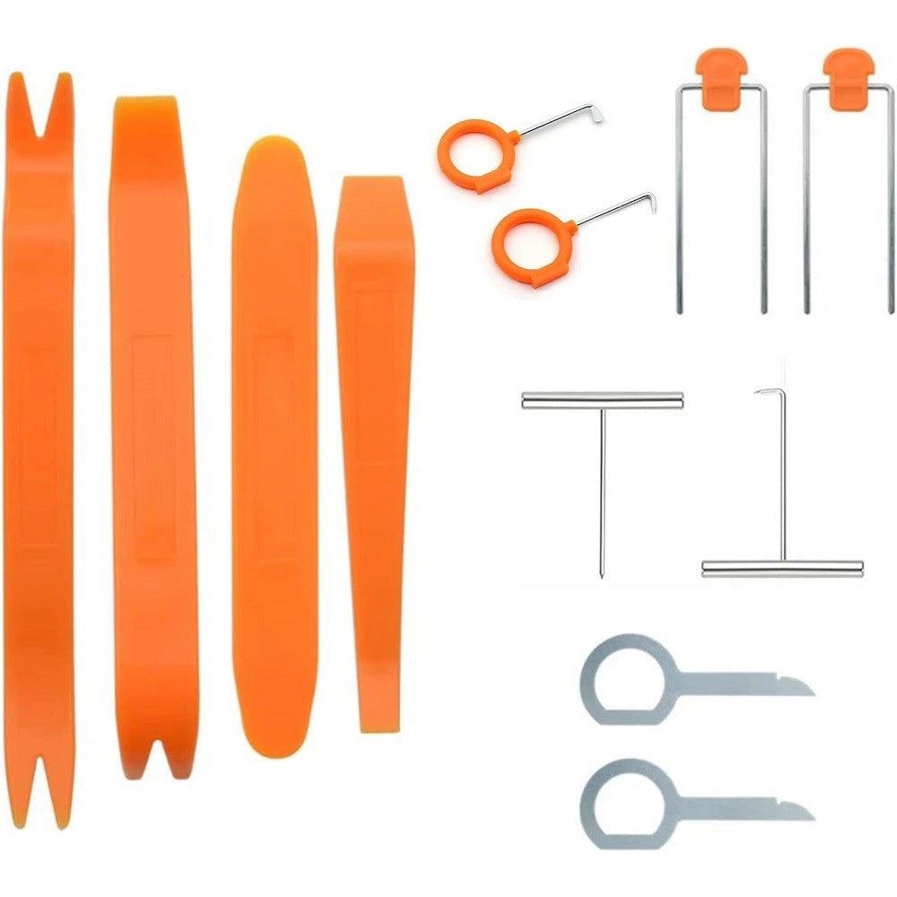 Trade Shop - Kit 10pz Strumento Rimozione Smontaggio Pannelli Auto Autoradio Porta Cruscotto -