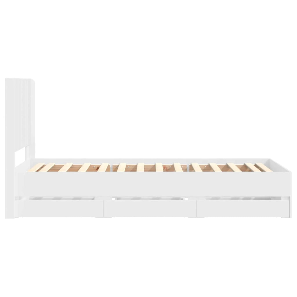 Struttura del letto con stoccaggio e testata Bianco 90 x 190 cm 3413983