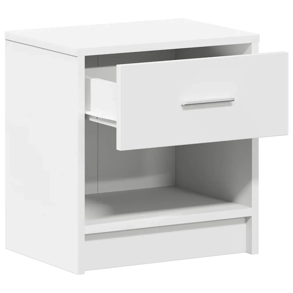 Comodino | Armadio da Notte | Mobiletto da notte con Cassetto Bianco 39x28x41 cm