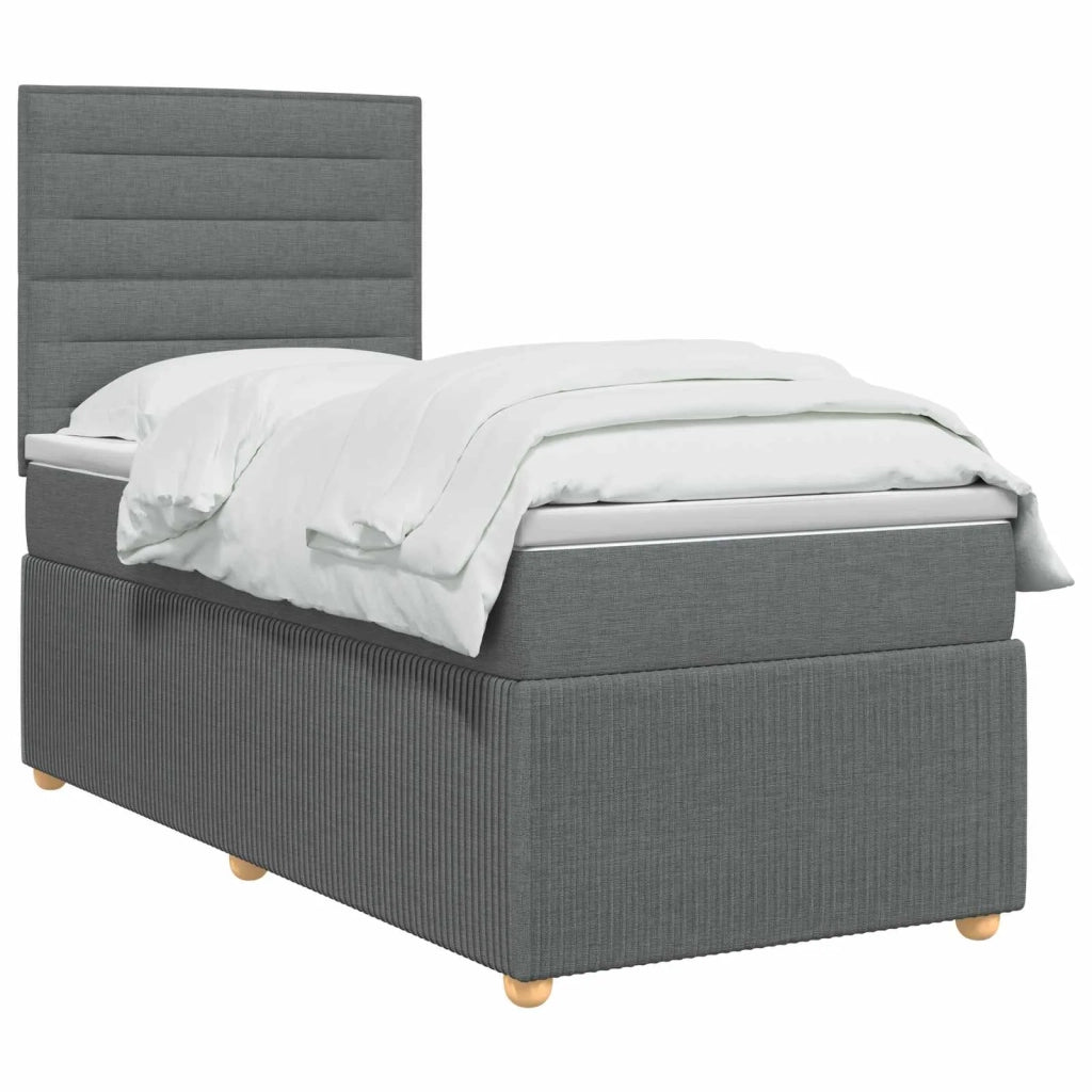 Letto box spring con materasso Grigio Scuro 80 x 200 cm Tessuto 3454257