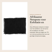 Asciugamano esfoliante a maglia nylon - Scrubdoek - Douchewashandje - Bodyscrubdoek - Nero - 90x28cm/175cm