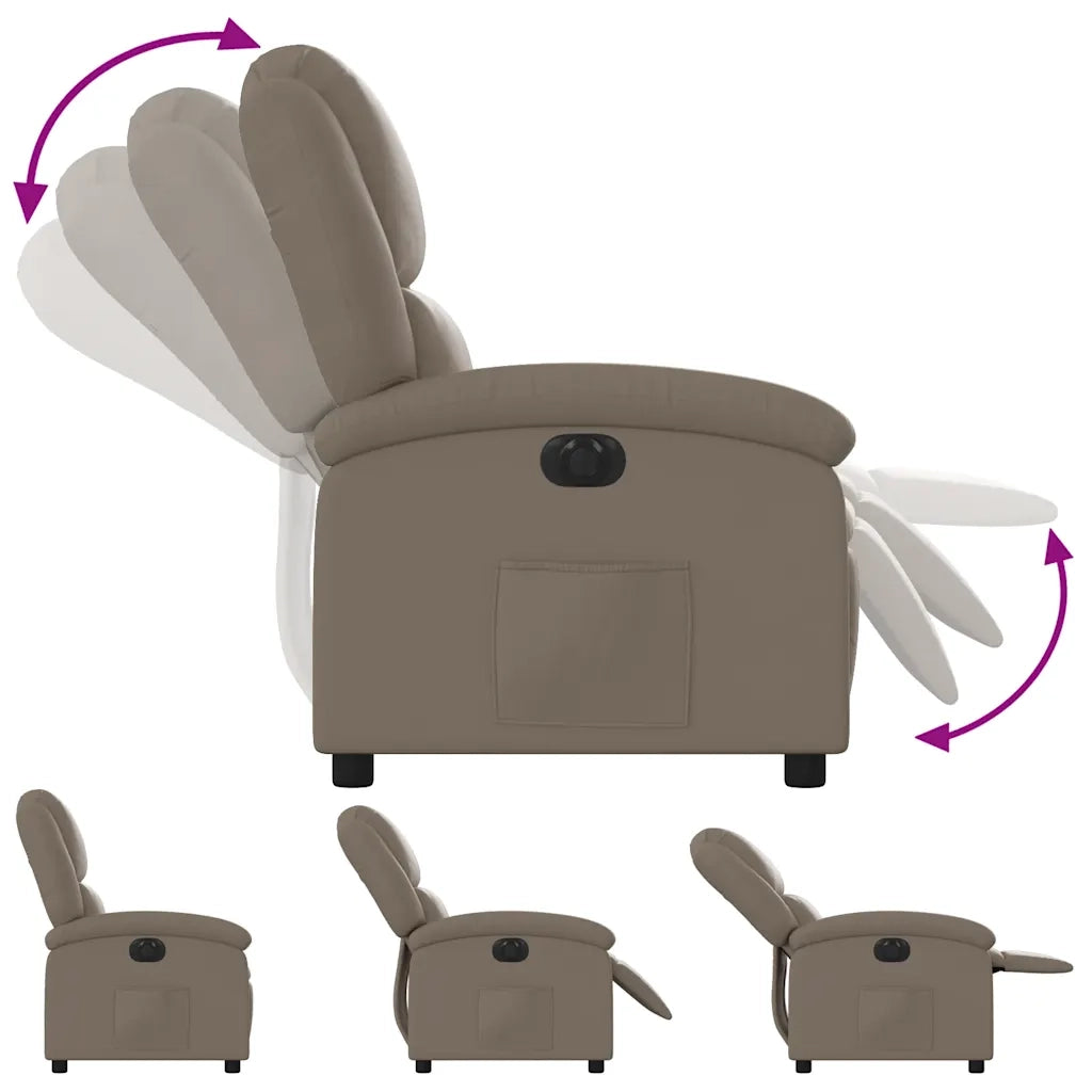 Divano Sedia-Poltrona Reclinabile Elettrica Cappuccino in Similpelle 632909