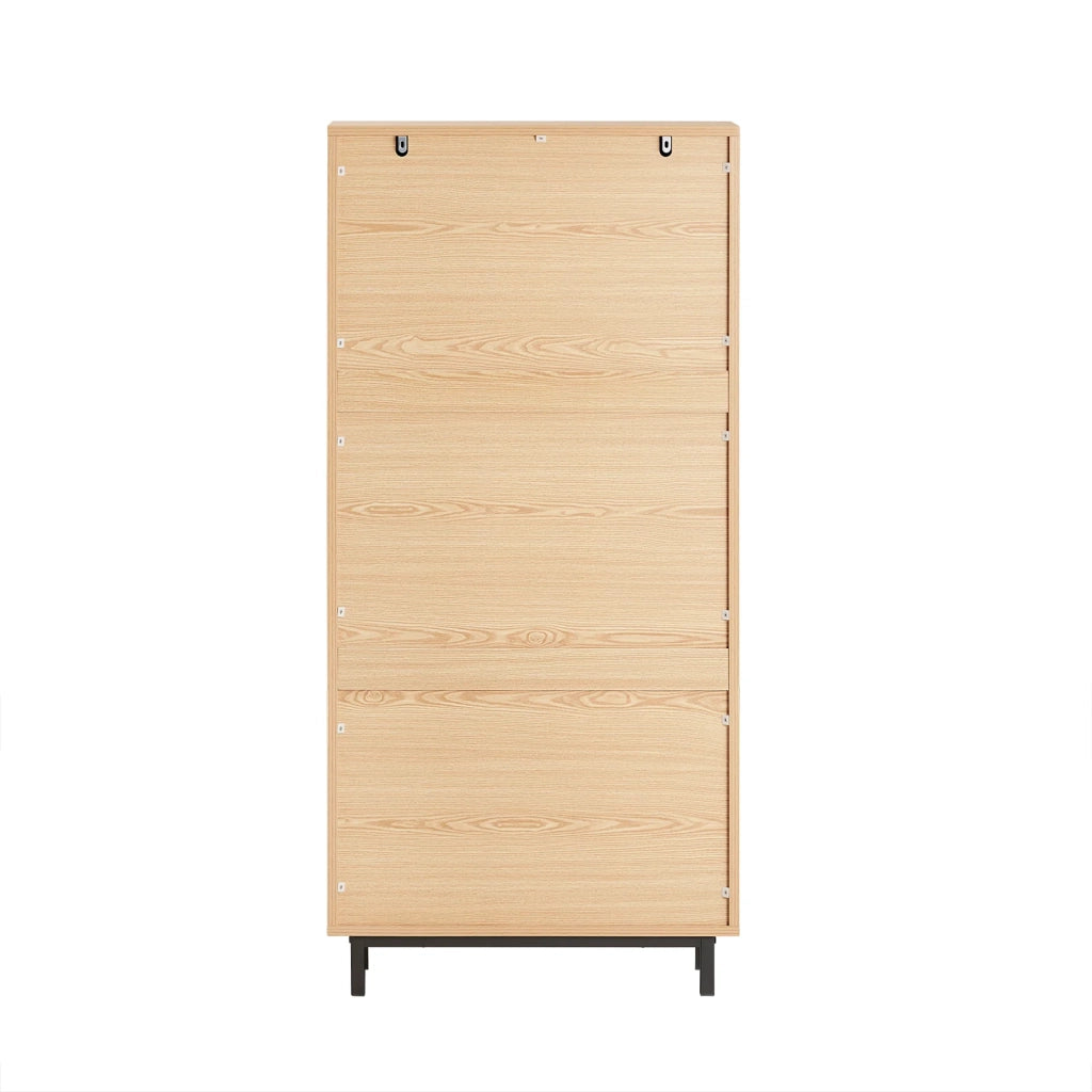 Scarpiera Da Ingresso Con 3 Ante E 6 Ripiani Naturale 60x23.8x127cm FSR155-N