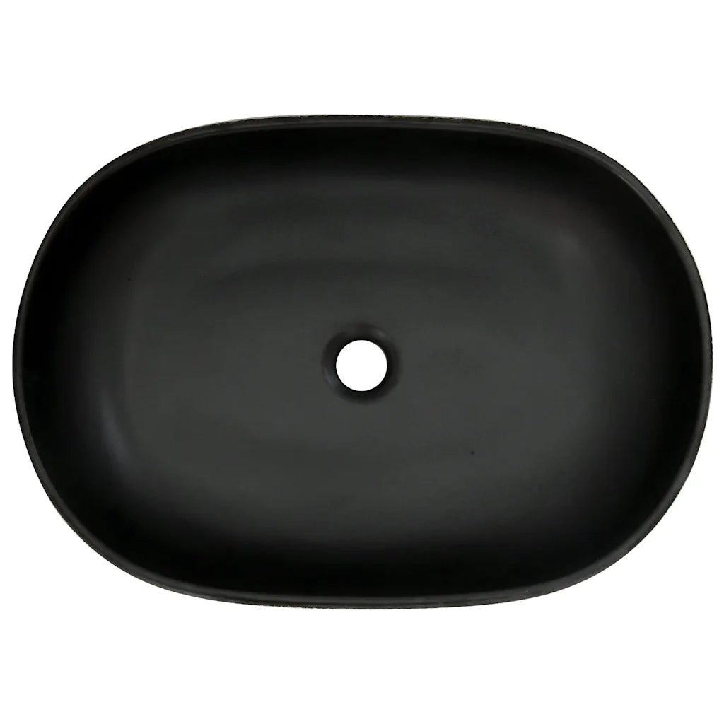 Lavabo da Appoggio Nero e Blu Ovale 59x40x14 cm Ceramica CFW7310105