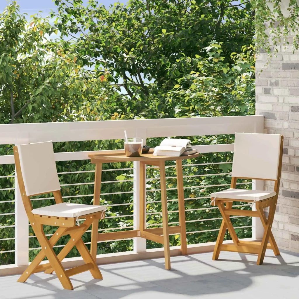 Sedie Bistro da Giardino 2 pcs Bianco Crema 38 x 46 x 85 cm 42028099