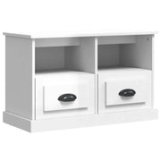 Mobile TV multimediale mensola TV mobile TV sala da pranzo soggiorno camera da letto finitura lucida 80 x 35 x 50 cm legno ingegnerizzato bianco 02_0027078