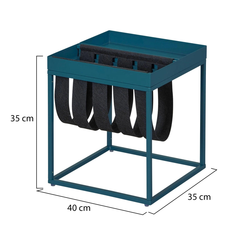 Limana, Tavolino da Salotto Forma Quadrata, 35x40x35h cm blu