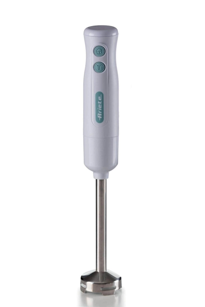 Ariete 601 Pimer 3in1, 700 W, 2 velocità, Lama in acciaio inox, Gamba removibile, Bicchiere trasparente, Bianco & Celeste