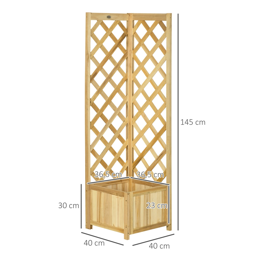 Fioriera con griglia in legno per angolo ¨C zephmum ¨C 40x40x145 cm