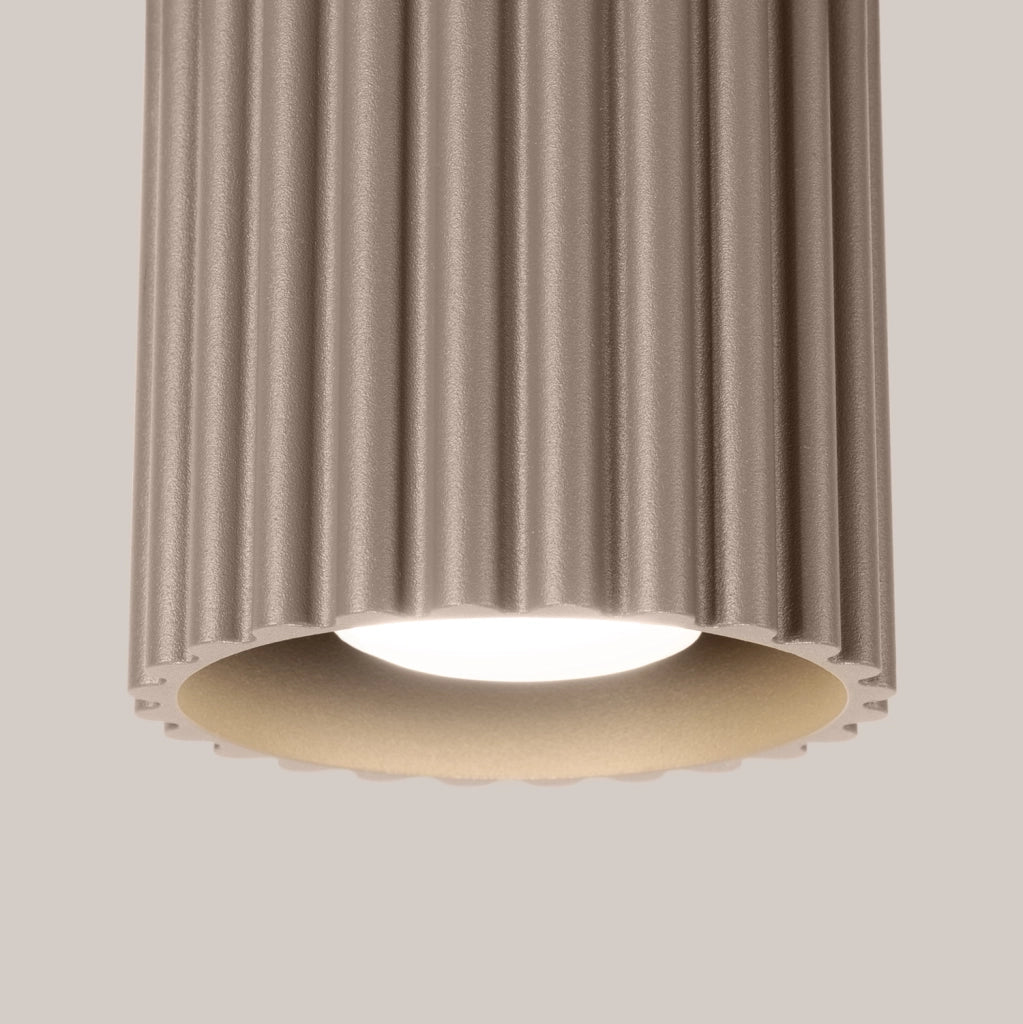 Spot soffitto rigato rotondo taupe 10cm GU10 10W VISTAO