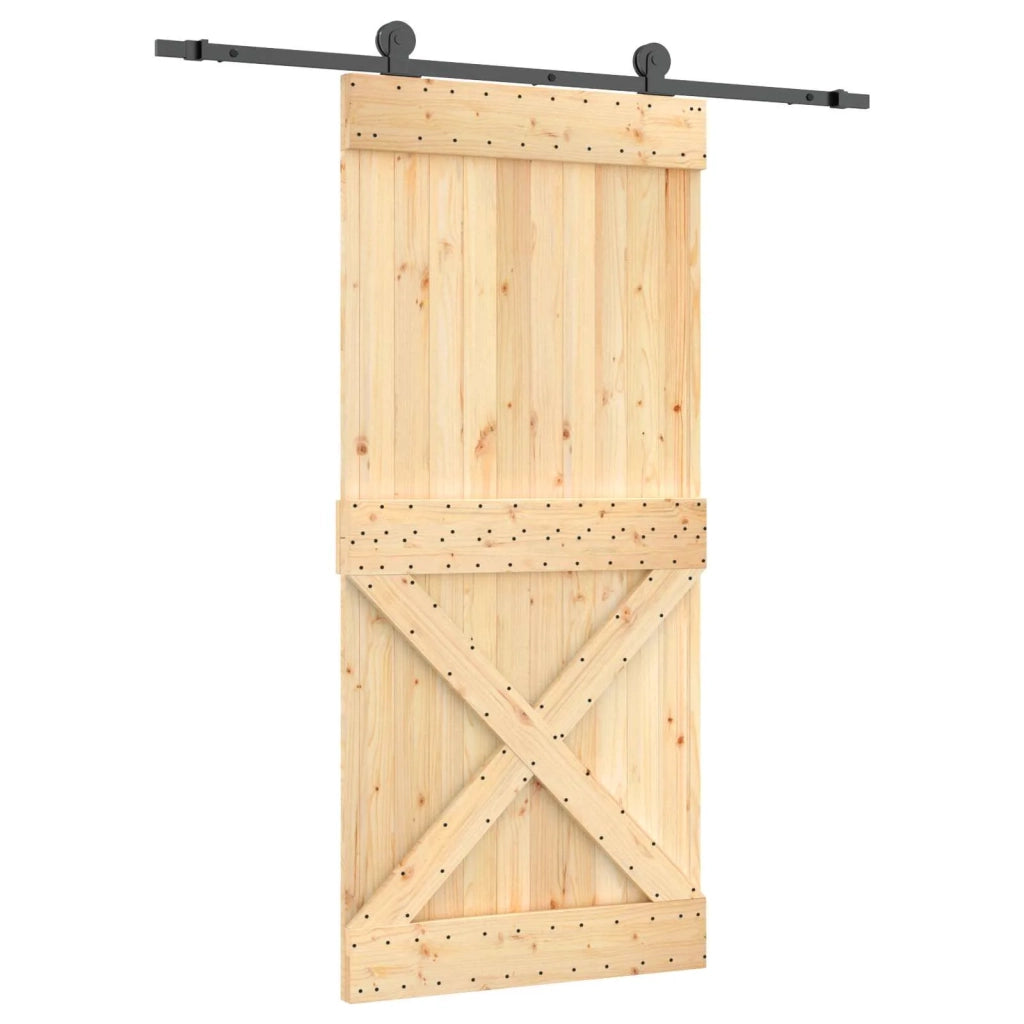 Porta scorrevole Naturale e Nero 95 x 210 cm