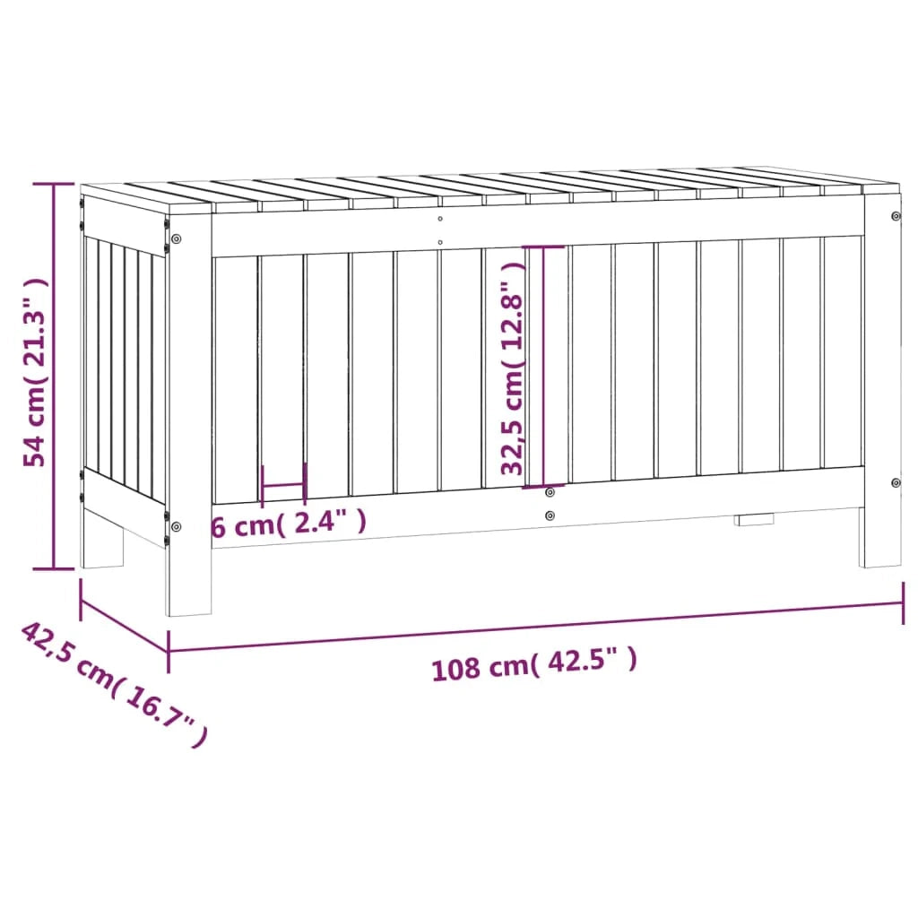Cassapanca da giardino 108 x 42,5 x 54 cm legno di pino grigio 02_0013076