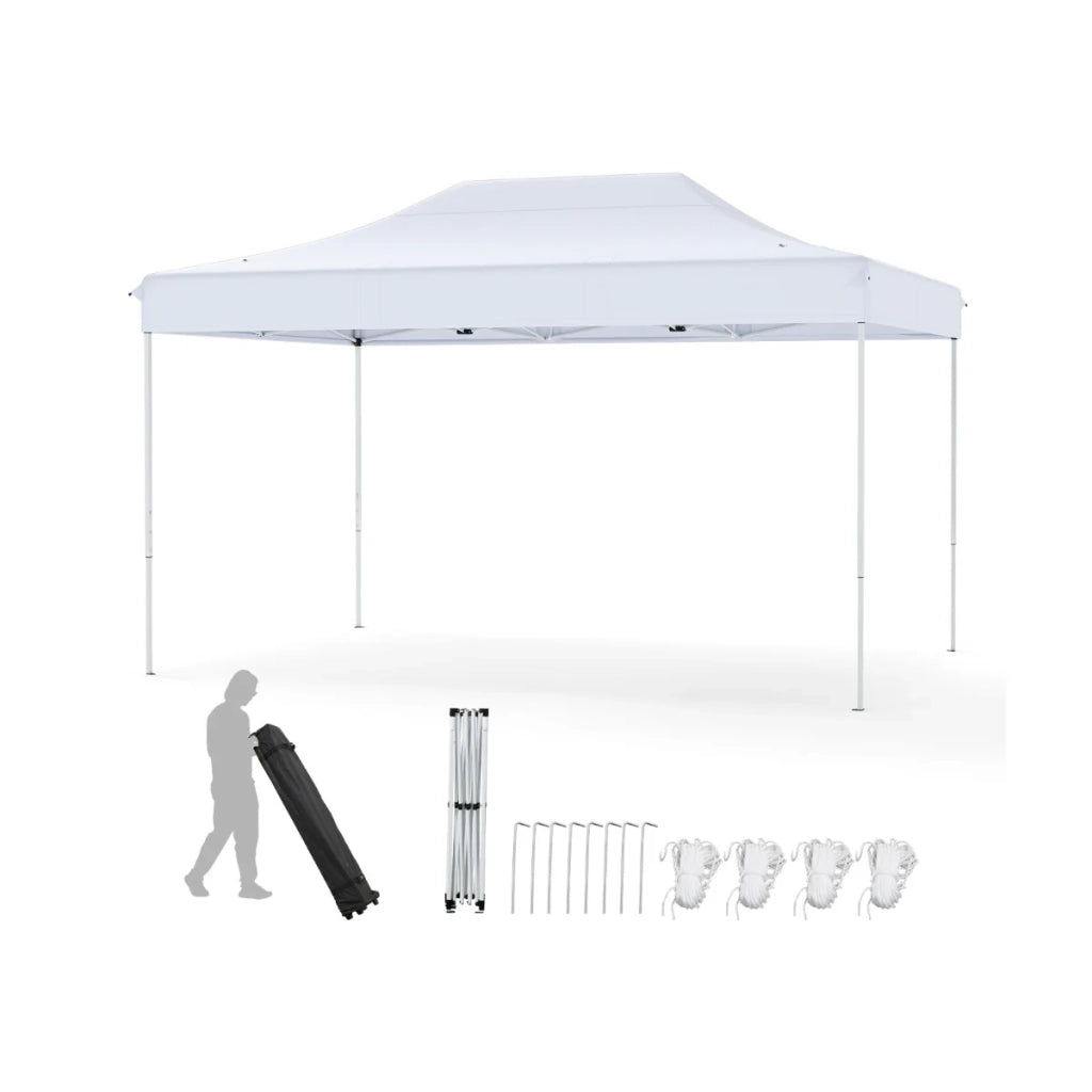 Gazebo da giardino 300 x 445 cm facile da montare per eventi all'aperto design moderno in tessuto Oxford bianco 20_0014430