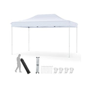 Gazebo da giardino 300 x 445 cm facile da montare per eventi all'aperto design moderno in tessuto Oxford bianco 20_0014430