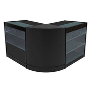 Set Bancone Nero Hera LED K900 C900 CM60 con Serratura e Vetrina Espositiva