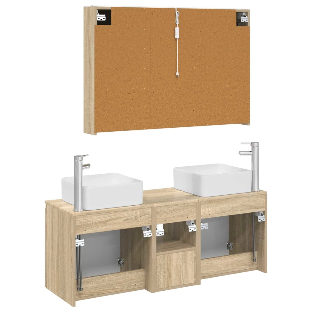 Set di Armadi da Bagno 4 pcs Rovere Sonoma Legno ingegnerizzato 3406385