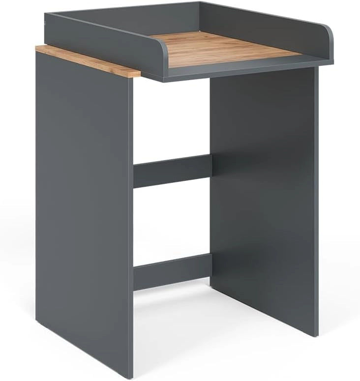 Mobile lavatrice Viktor, Antracite/quercia dorata, 68 x 88.2 cm 2 parti con fasciatoio