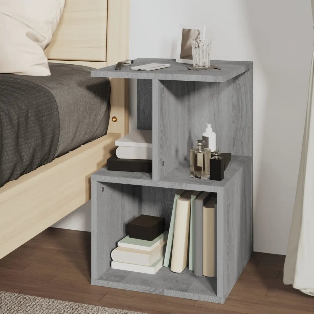 Comodino-Tavolino da notte Grigio Sonoma 35x35x55 cm in Legno Multistrato