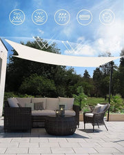Ombrellone Rechthoekig con Protezione UV, Impermeabile, per Giardino, Terrazza, Balcone, Campeggio 3 x 4 m