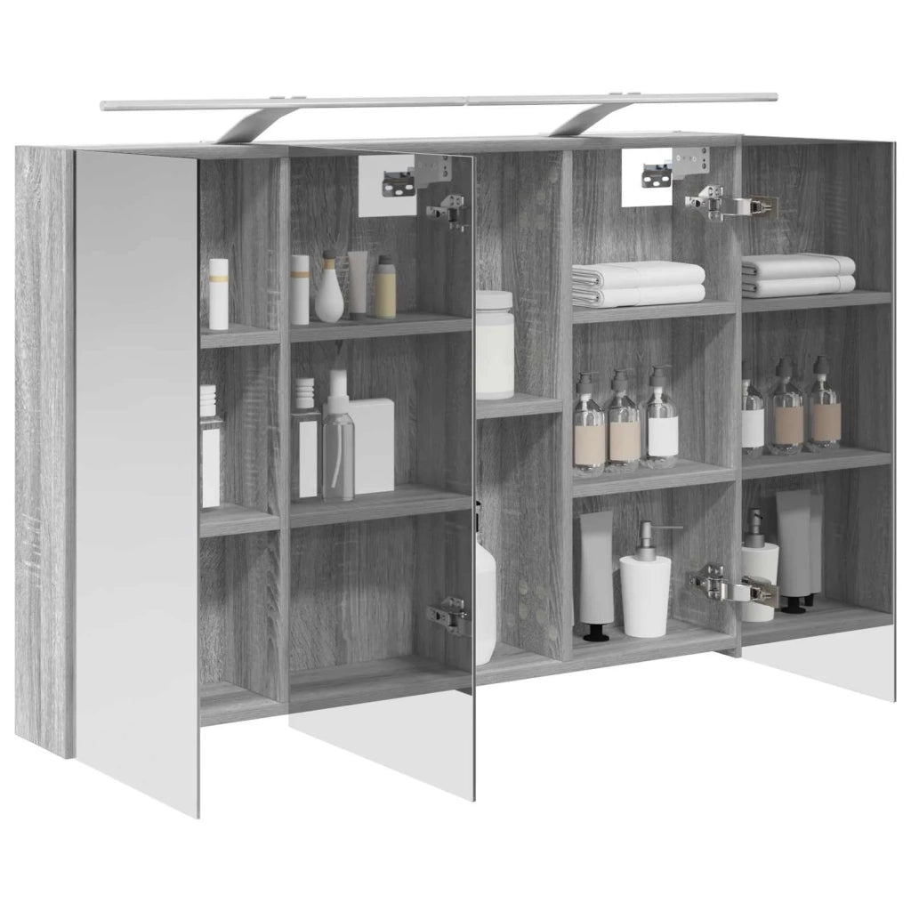 Mobiletto per specchio da bagno con lo scaffale Grigio Sonoma