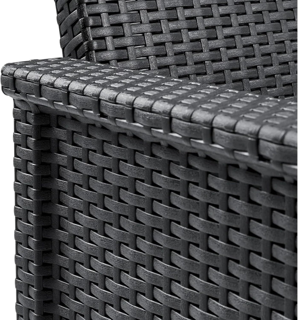 Salottino da Esterno Emma Balcony Set 3 Pezzi in Resina Effetto Rattan Colore Graphite con 2 Poltrone e Tavolino Keter