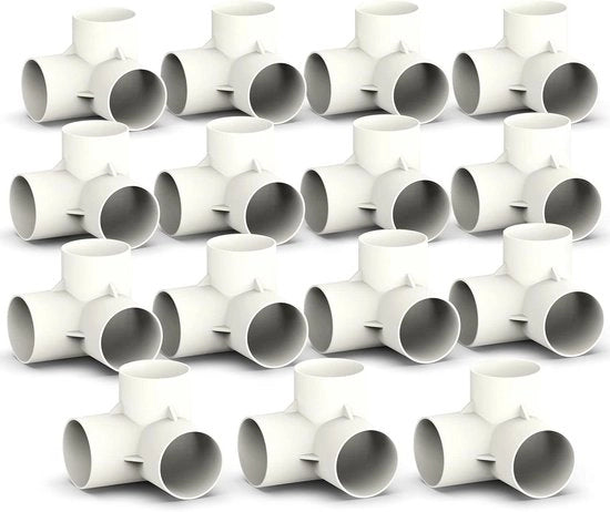Connettori di PVC in bianco, 15 pezzi, per tubi, adattatore per condotte idriche