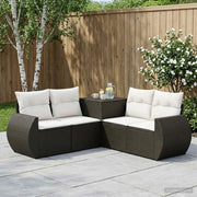 Set di divani 5 pz Nero e Bianco Crema 3447892