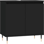 Cassettone da bagno - 58x33x60 cm - in legno lavorato - nero
