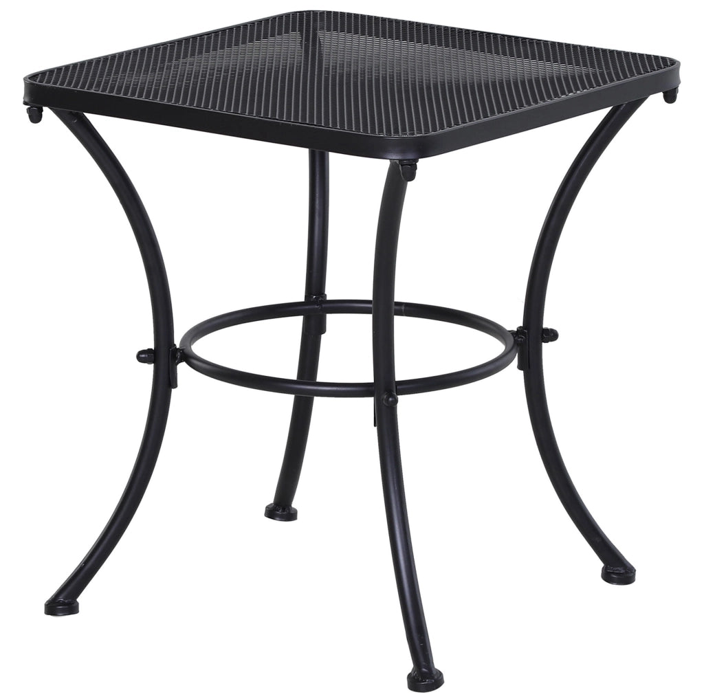 Tavolino da esterno in metallo nero 45x45x50 cm, pratico e resistente