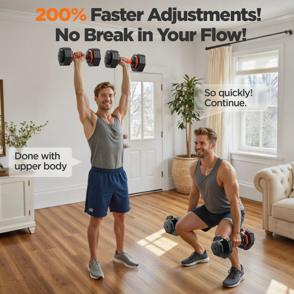 Set di manubri regolabili 2 pezzi 50LB ¨C zephmum ¨C manubri palestra casa fitness antiscivolo