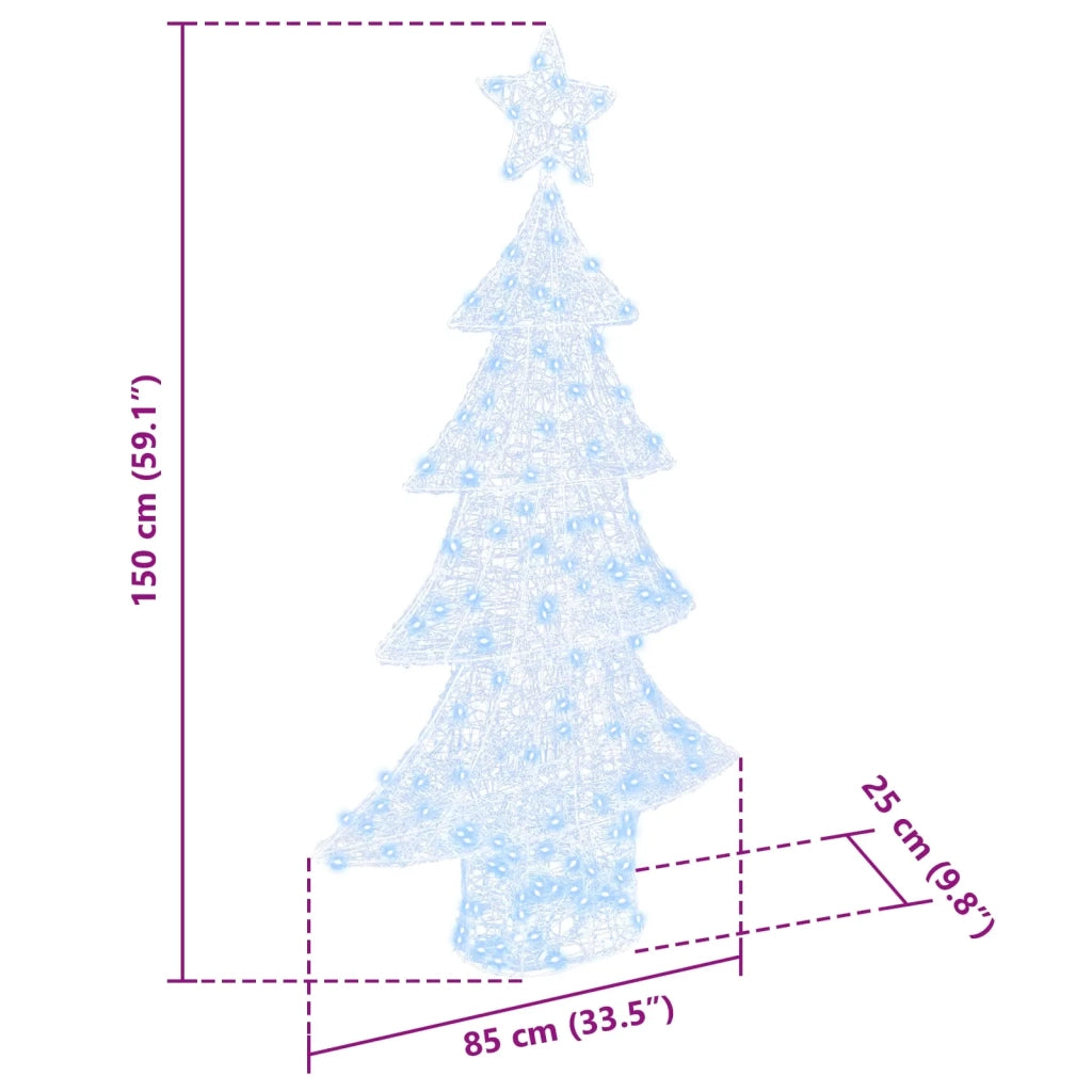Albero di Natale con 160 LED Bianco freddo 150 cm Acrilico 42018978