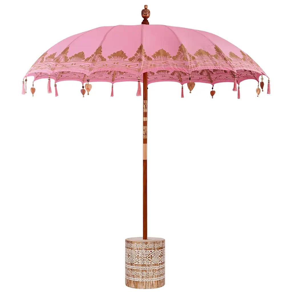 Ombrello balinese con base Rosa 215 x 215 x 260 cm