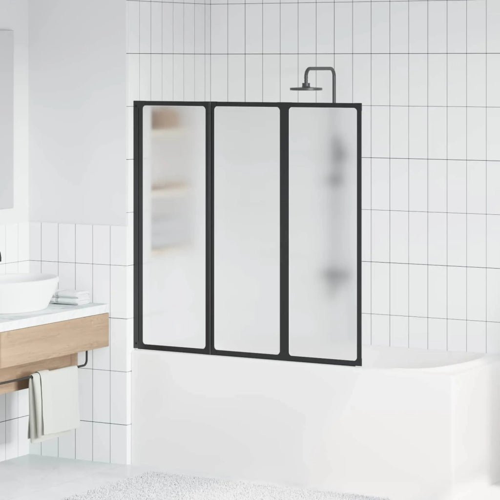 Parete doccia Nero 120 x 2 x 117 cm Alluminio e PP CFW5408873