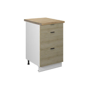Mobiletto base per cucina Fame-Line Pannello in quercia/Bianco 50 cm, AP Goldkraft Vicco