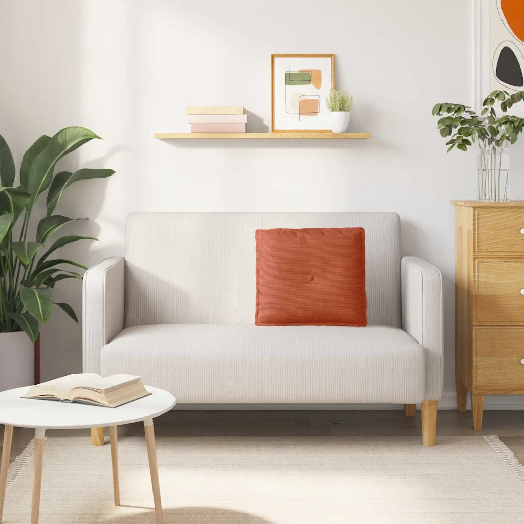 Cuscino per Schiena | Cuscino dorsale Rosso Arancio 50 x 45 cm Tessuto in Cords