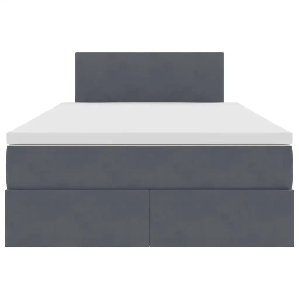 Letto con Contenitore Grigio scuro 120 x 200 cm Velluto